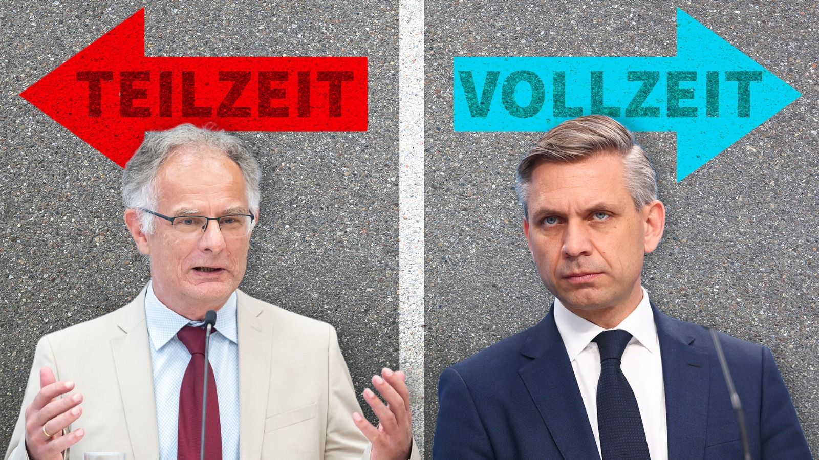 Teilzeit-Zwist in der Koalition: VP-Wirtschaftsminister Hattmannsdorfer (l.), SP-Finanzminister Marterbauer.