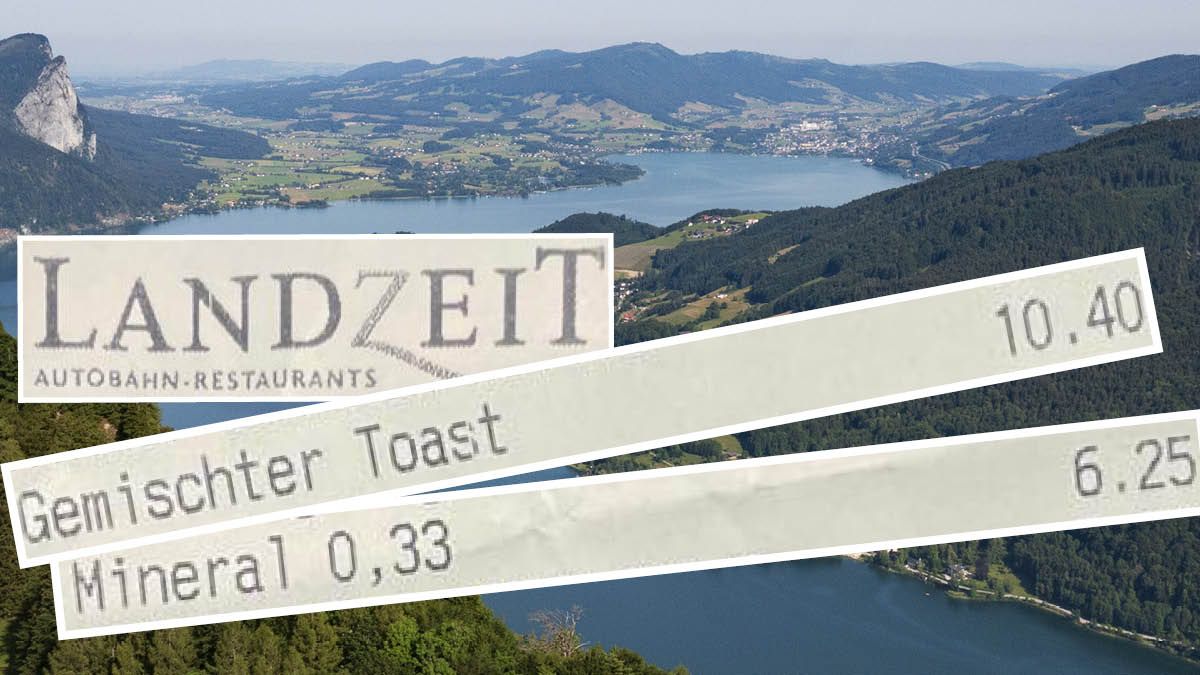 Saftige Preise für wenig Zutaten. Teurer Snack an der Autobahn A1.