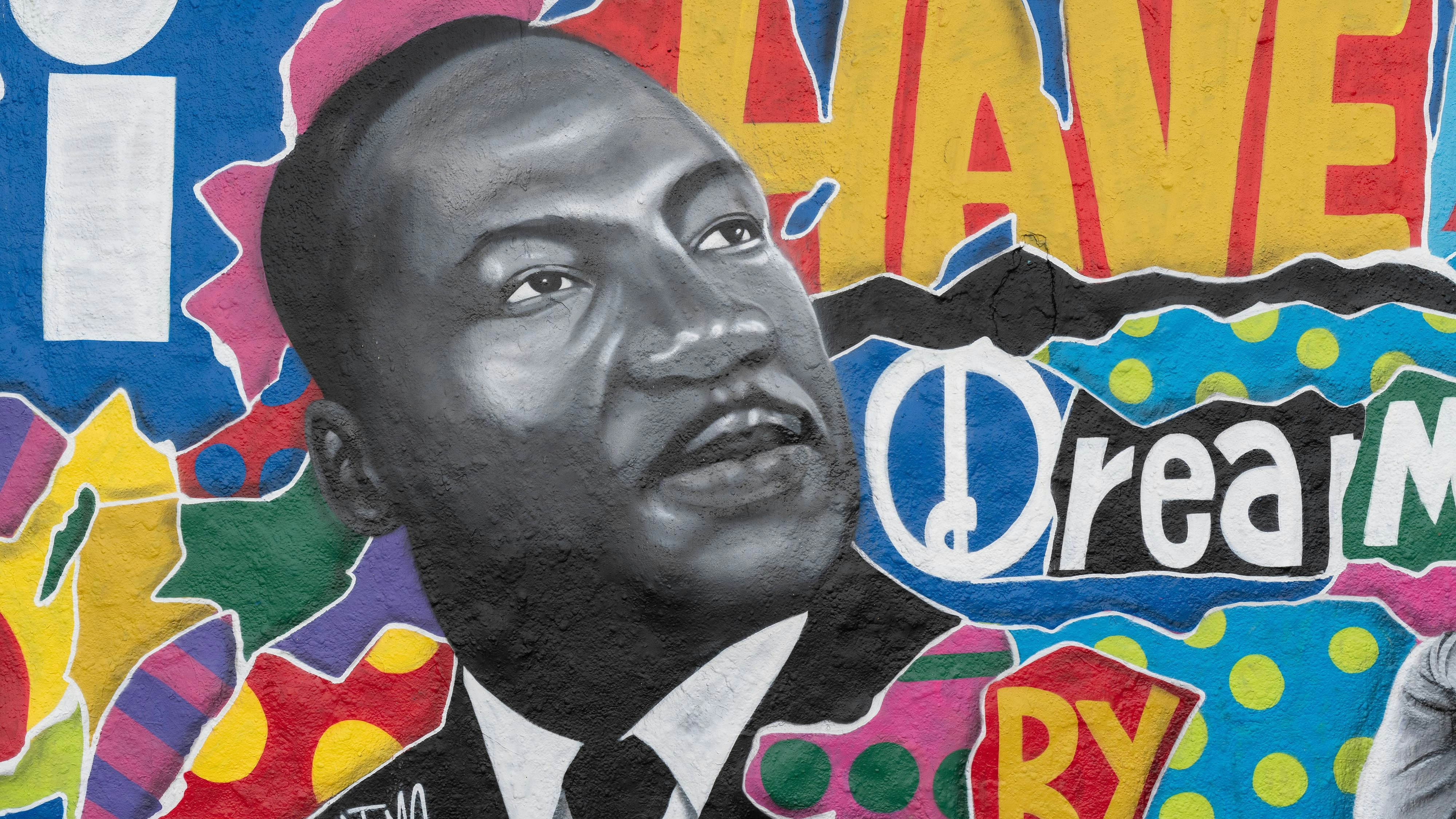 Martin Luther King Graffiti, Mauerpark Berlin Graffiti on the wall in the area Mauerpark in the district Prenzlauer Berg. Copyright: xZoonar.com/AlexanderxBoraisx/www.borais.comx 15927627