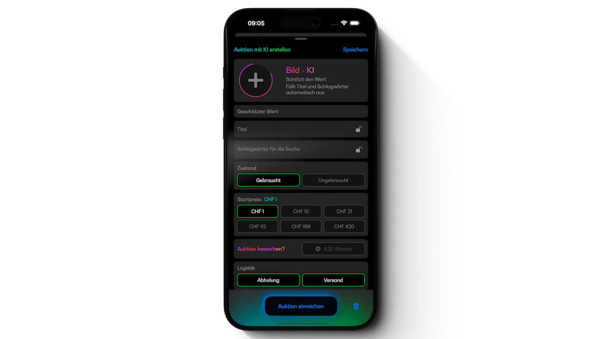 Auf Auction Shack kann man ein Foto hochladen, dann füllt eine KI alle relevanten Information aus – samt Schätzwert.