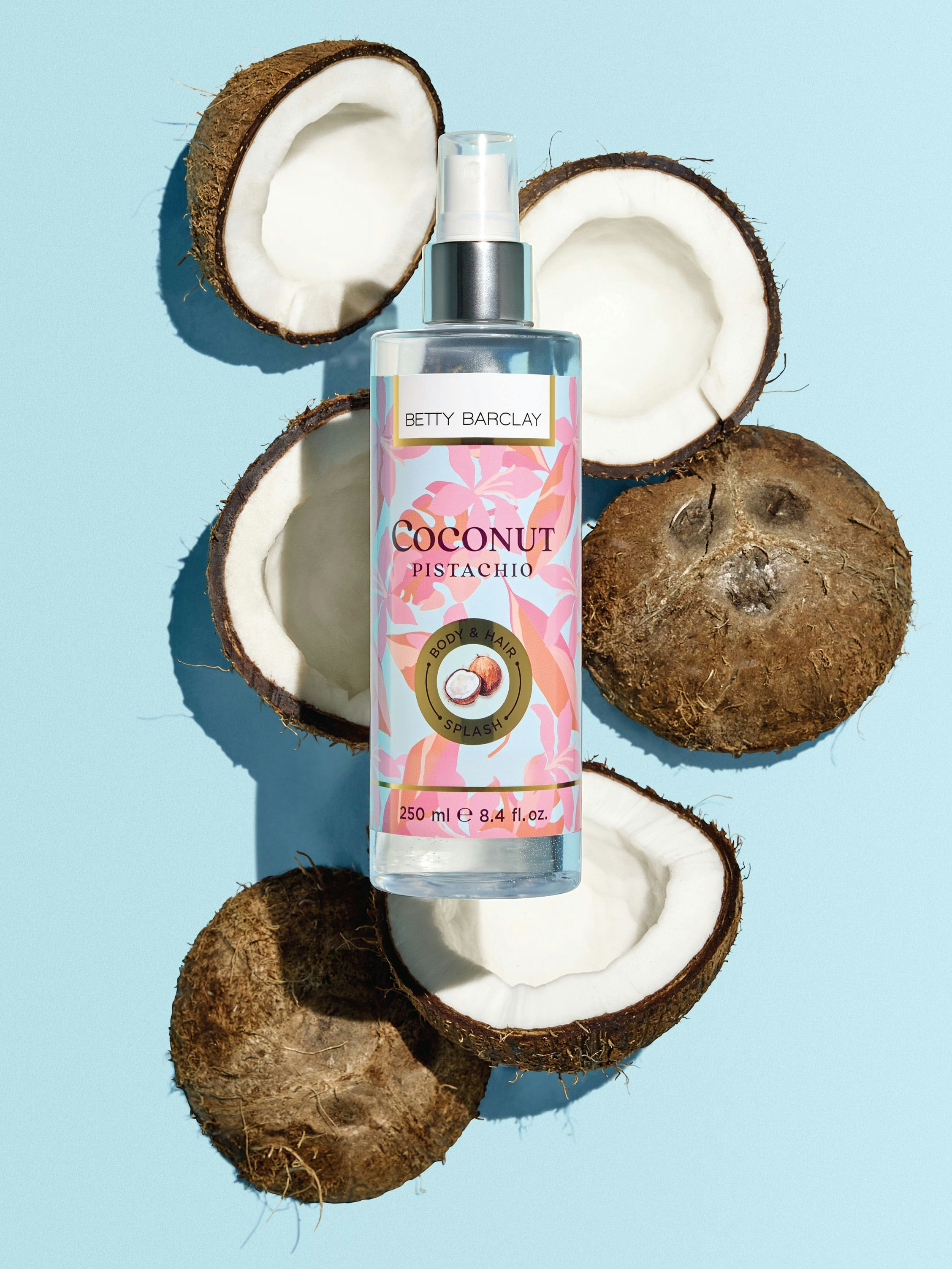 Der erfrischende Betty Barclay Coconut Pistachio Body &amp; Hair Splash ist seit Mitte Mai 2025 im Handel erhältlich.