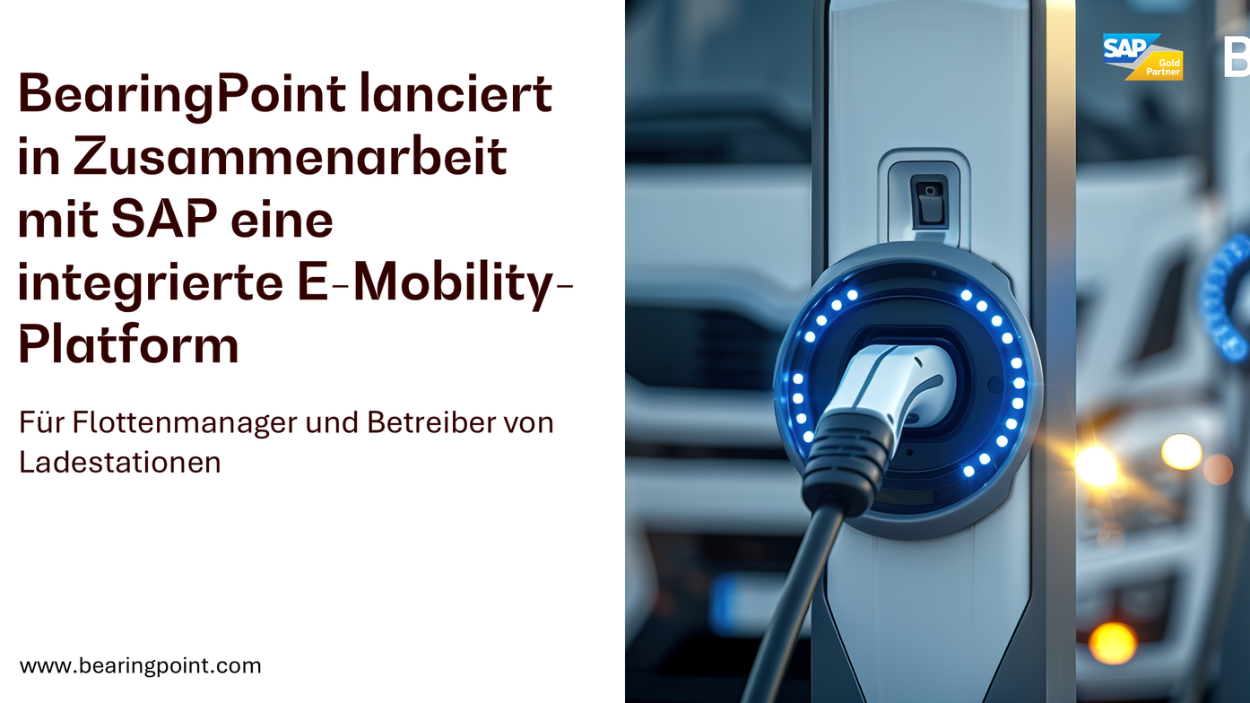 BearingPoint bringt in Zusammenarbeit mit SAP eine integrierte E-Mobility-Plattform für Flottenmanager und Betreiber von Ladestationen auf den Markt.