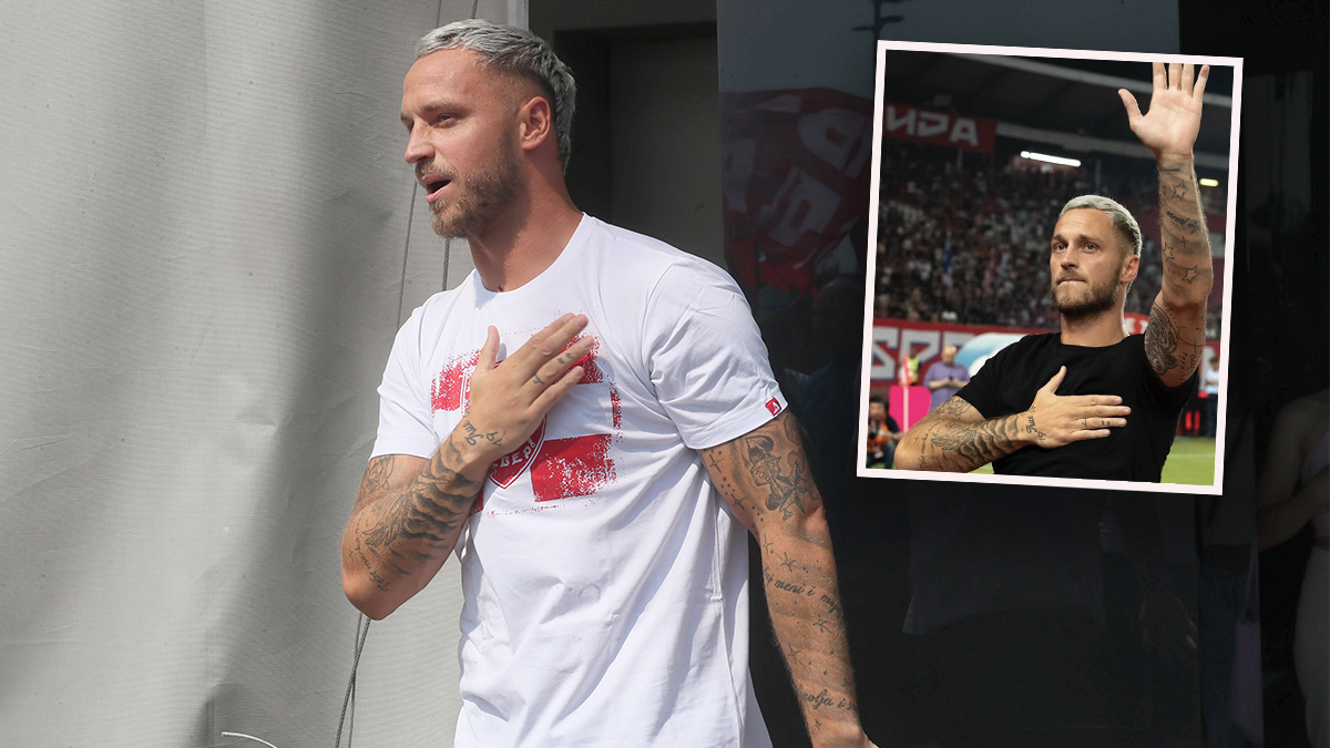 Österreichs Fußball-Star Marko Arnautovic wurde den Roter-Stern-Fans offiziell vorgestellt. 