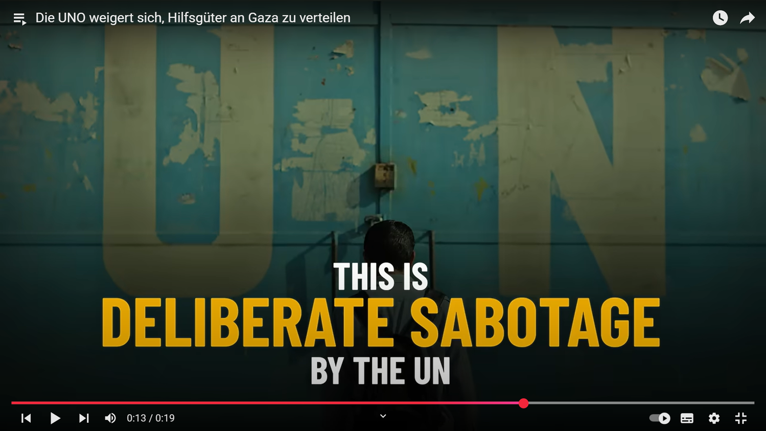 "Die UNO weigert sich, Hilfsgüter an Gaza zu verteilen", behauptet Israel.