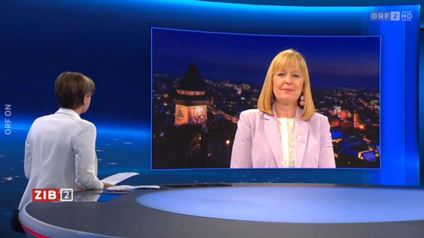 Die Sprecherin der Patientenanwältinnen, Michaela Wlattnig, wurde am Sonntag (27.07.2025) aus Graz ins ZIB2-Studio zugeschaltet.