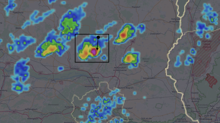 Regen, Regen, Regen - Radarbild vom Wetterdienst Ubimet (26.7.2025).