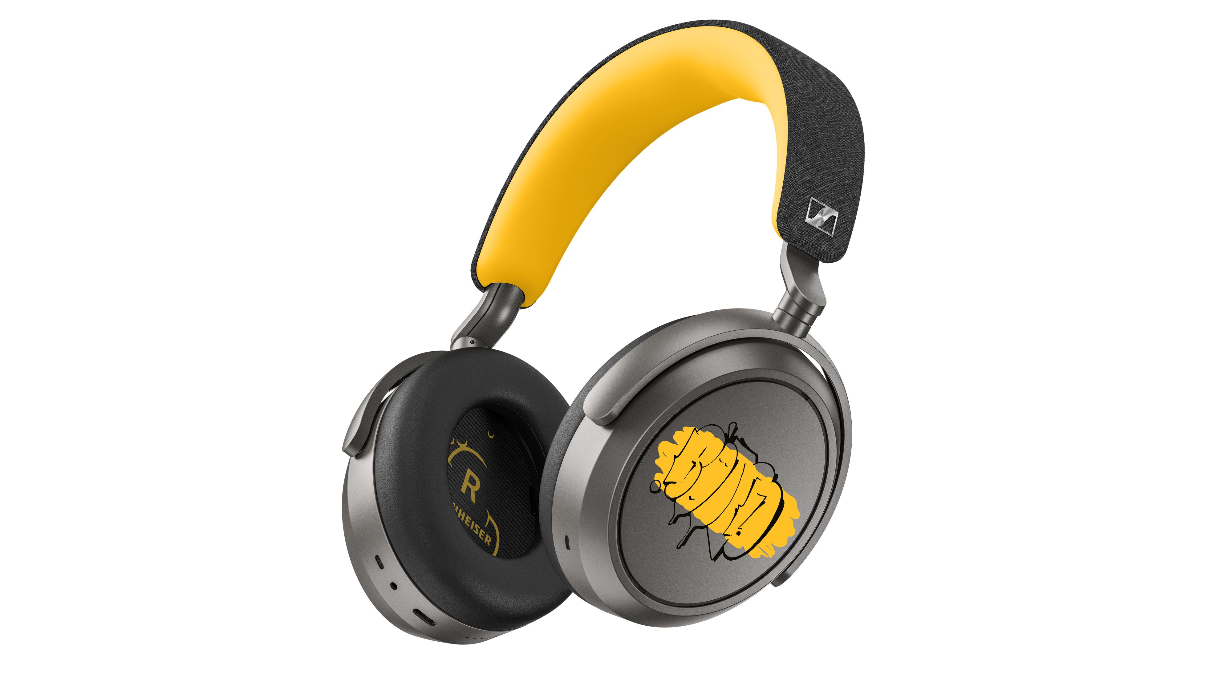 Der Kopfhörer ist eine Hommage an den kultigen HD 414 mit gelben Akzenten, die durch Truluvs charakteristischen Stil zum Leben erweckt werden.
