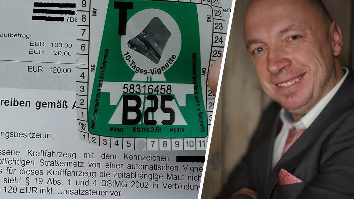 Heute.at - Mann kauft und klebt Vignette – trotzdem 120 € Strafe