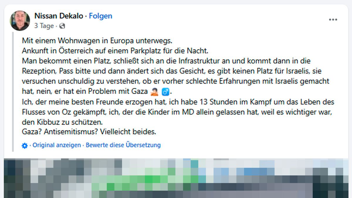 Nissan Dekalo schilderte den Vorfall auf dem Campingplatz auf Facebook.