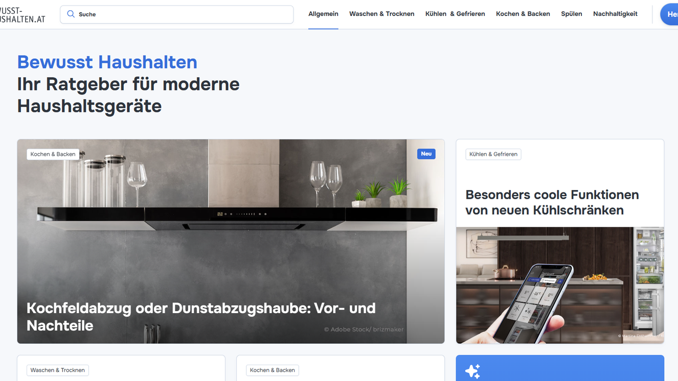 Weitere praxisnahe Tipps für den bewussten Einsatz moderner Haushaltsgeräte findest du auf der Plattform www.bewusst-haushalten.at.