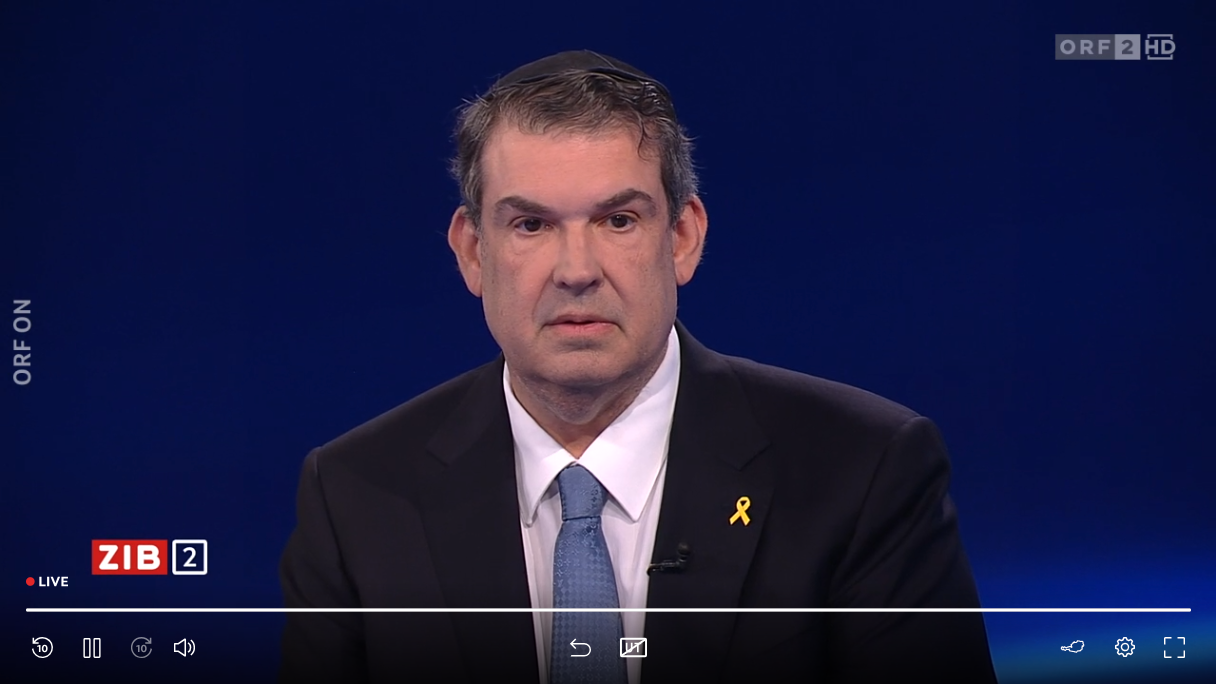 Der Präsident der Israelitischen Kultusgemeinde, Oskar Deutsch, in der ORF-