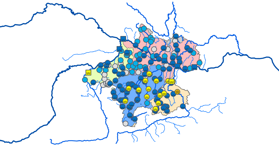 Die Karte zeigt, wo die Wasserstände besonders hoch sind.
