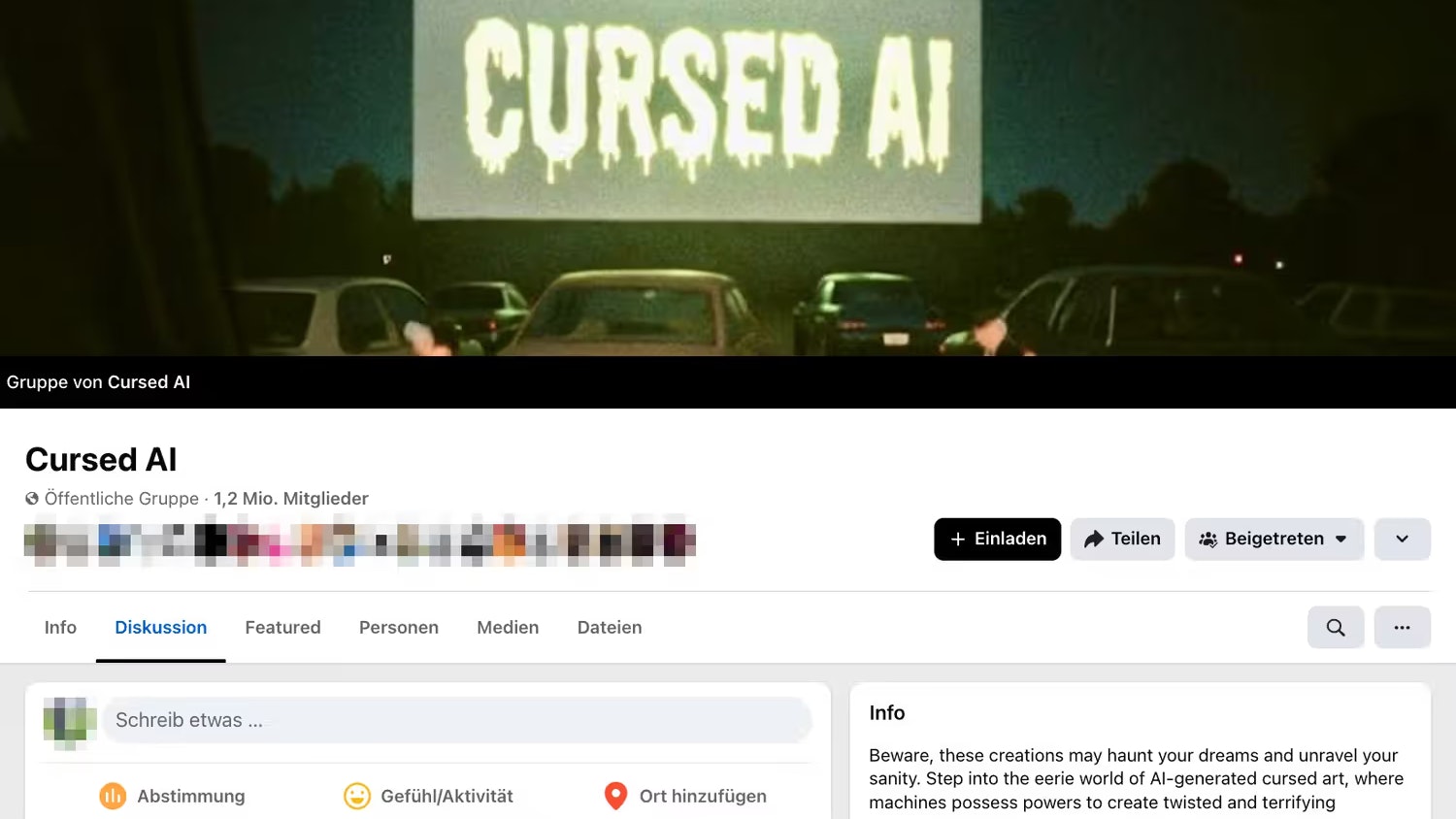 Dass in der Facebook-Gruppe "Cursed AI" KI-generierter Content zu finden ist, steht außer Frage.