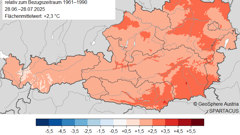 Große Überraschung: In ganz Österreich war es in den vergangenen vier Wochen wärmer als im langjährigen Durchschnitt.