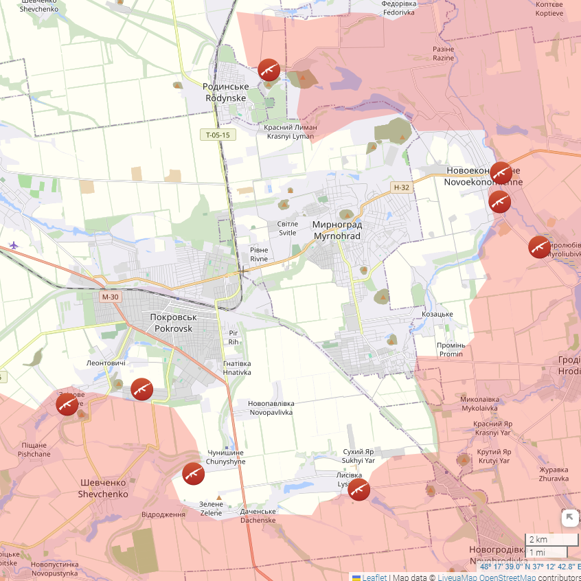 Die aktuelle Lage bei Pokrowsk: Die russische Armee rückt in einer Zangenbewegung um die Stadt vor.
