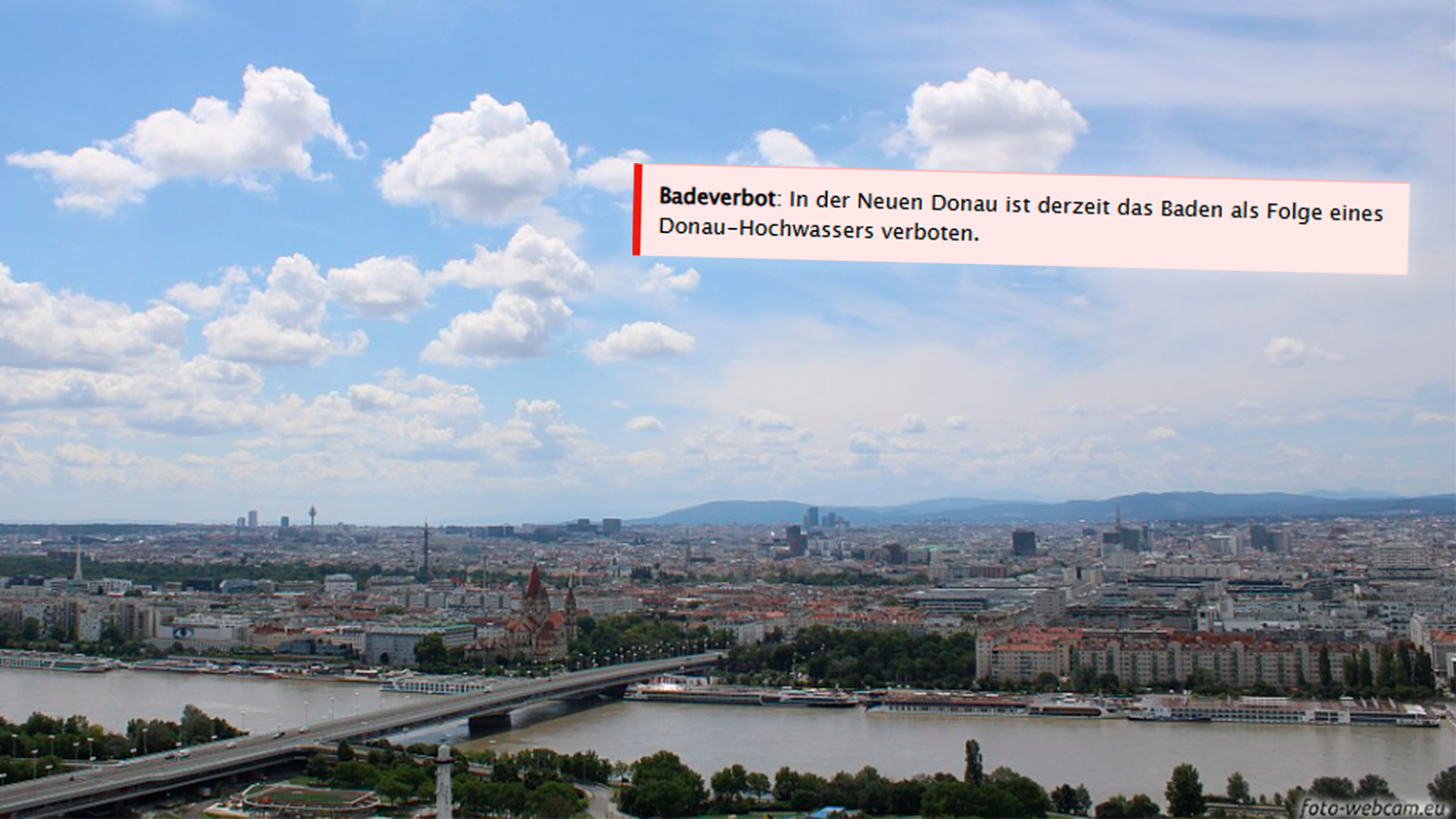 In Wien gilt derzeit stellenweise Badeverbot. 