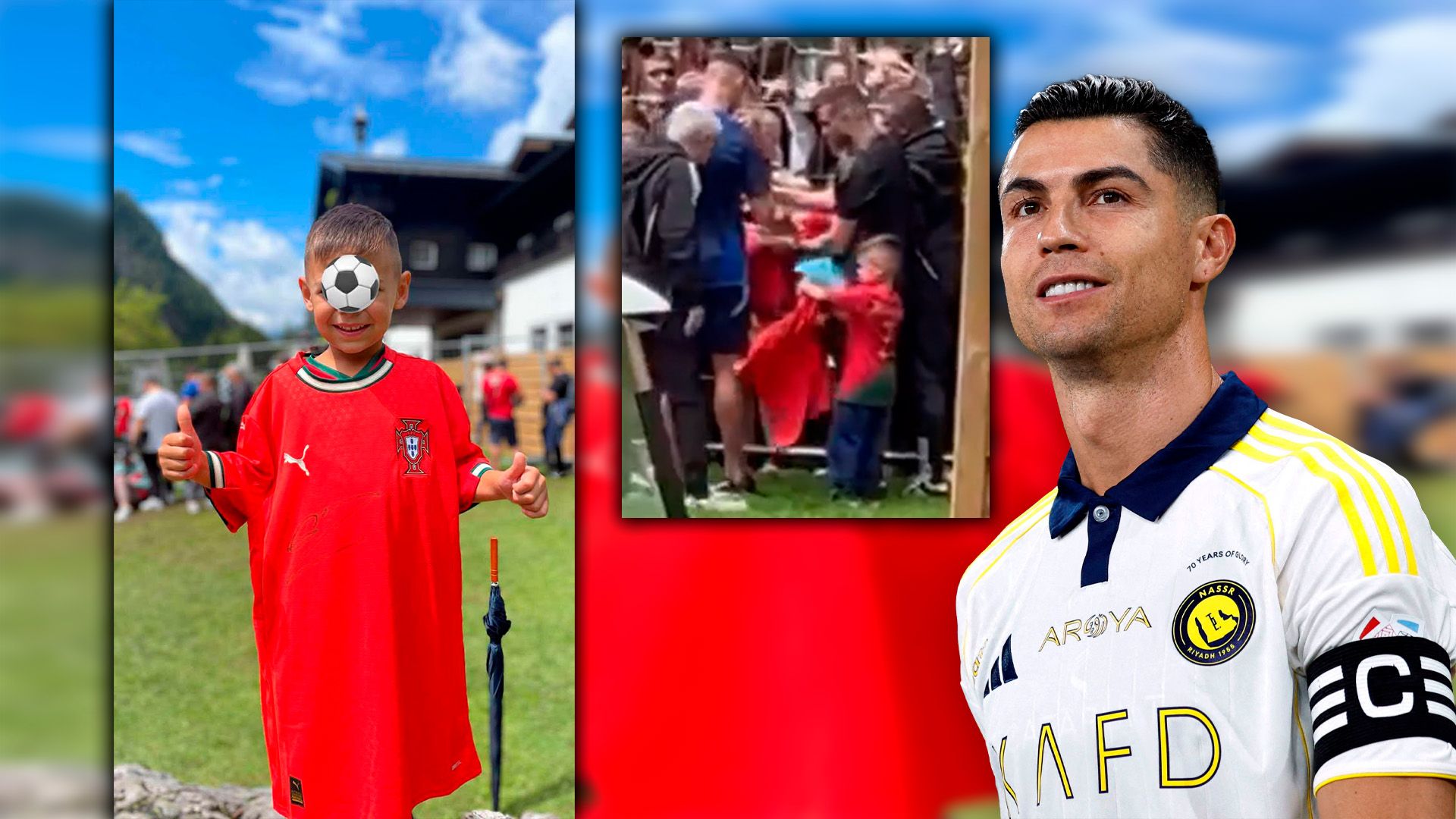 Eymen (5) gelang es, sein Idol Cristiano Ronaldo zu treffen.