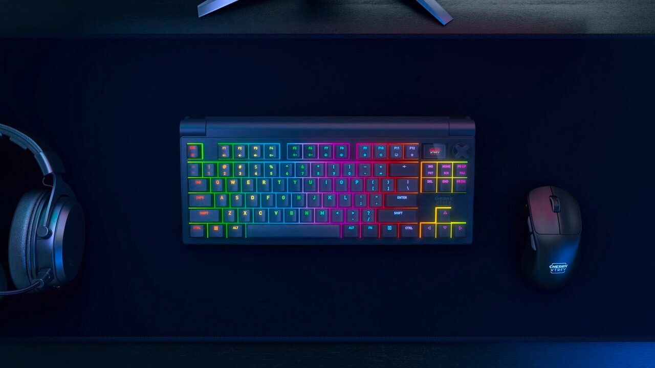 Zum Einsatz kommen die neu entwickelten Cherry MX2A-Schalter, eine Weiterentwicklung der bekannten MX-Serie.