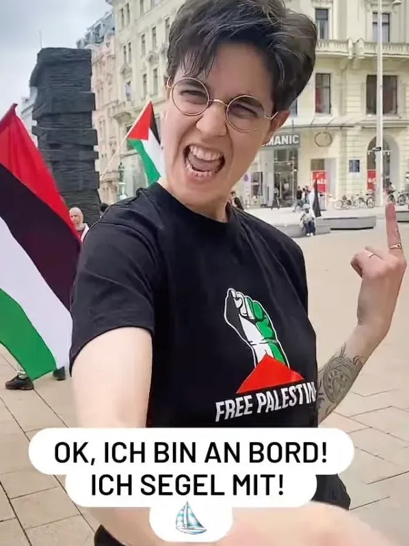 So kündigt Engelhorn ihre Segelreise nach Gaza an.