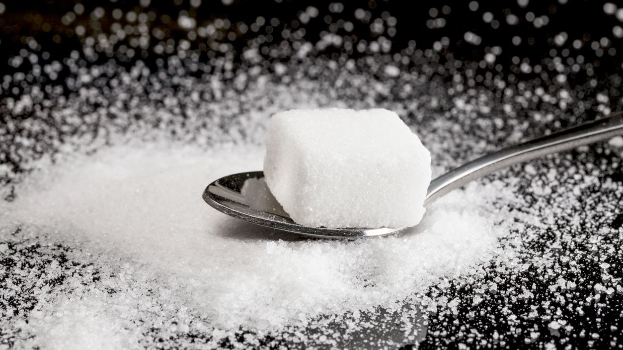 Take a close-up shot of the sugar cube