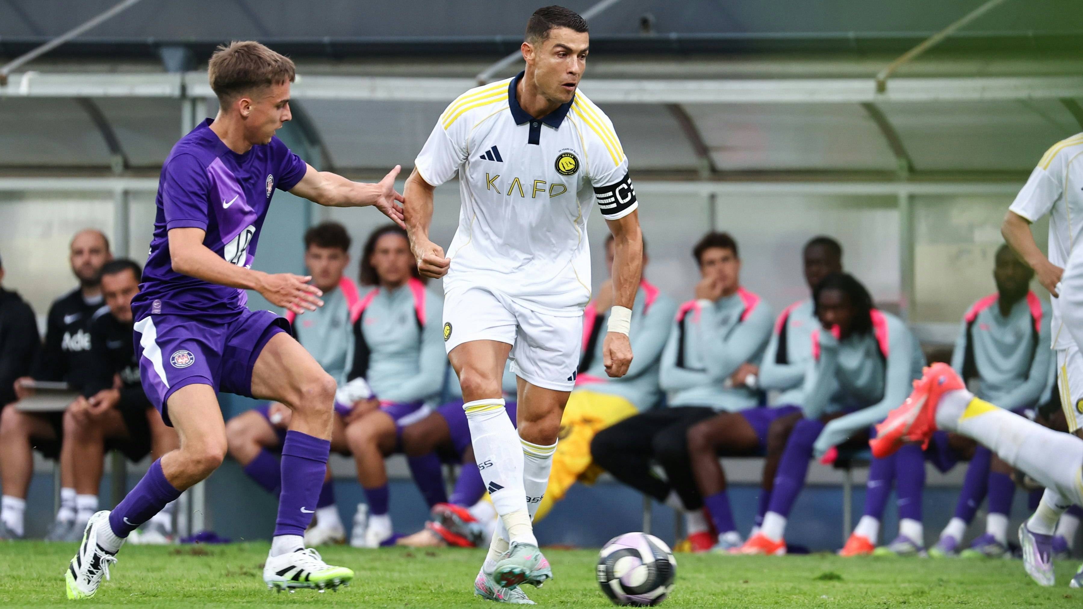 Cristiano Ronaldo in Szene bei seinem ersten Test der Saison. 