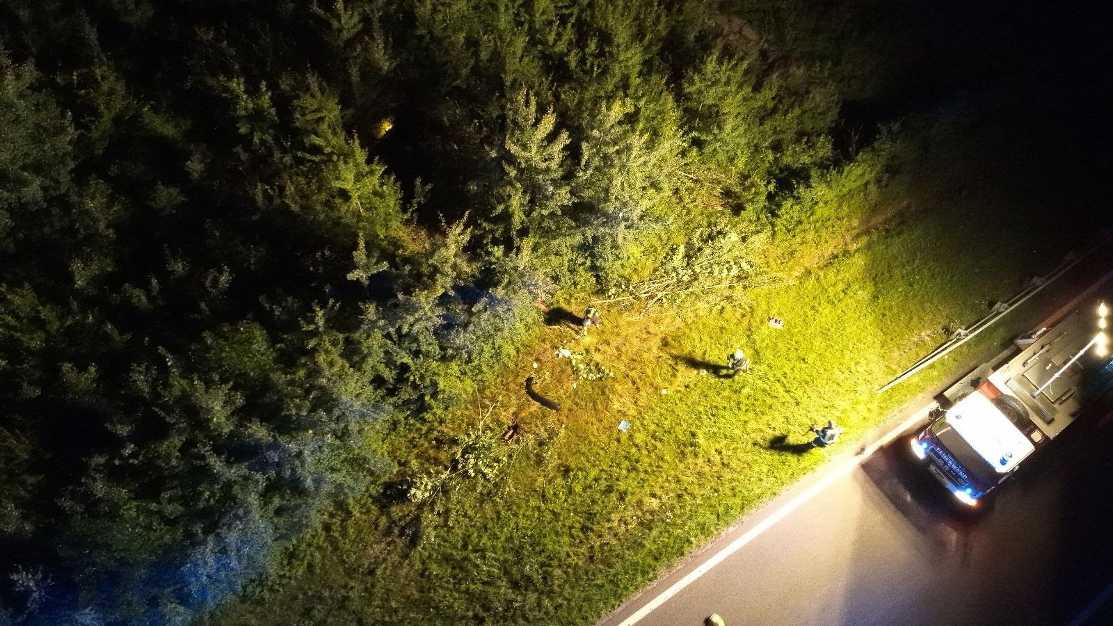 Auch eine Drohne stand im Einsatz.