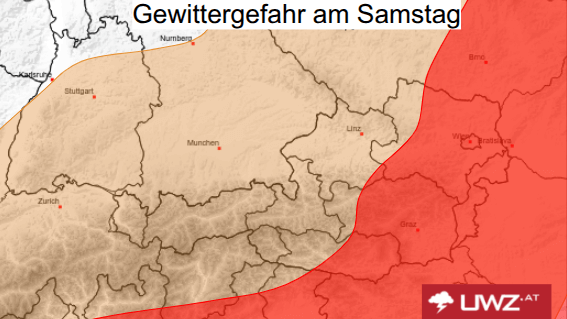 Gewittergefahr am Samstag