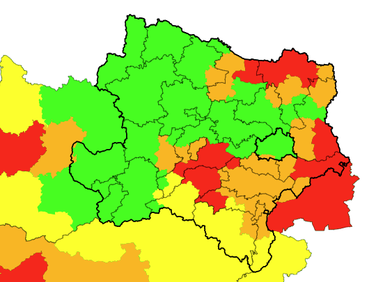 Rund um Wien gilt erhöhte Unwettergefahr. Die Warnungen um 14.50 Uhr