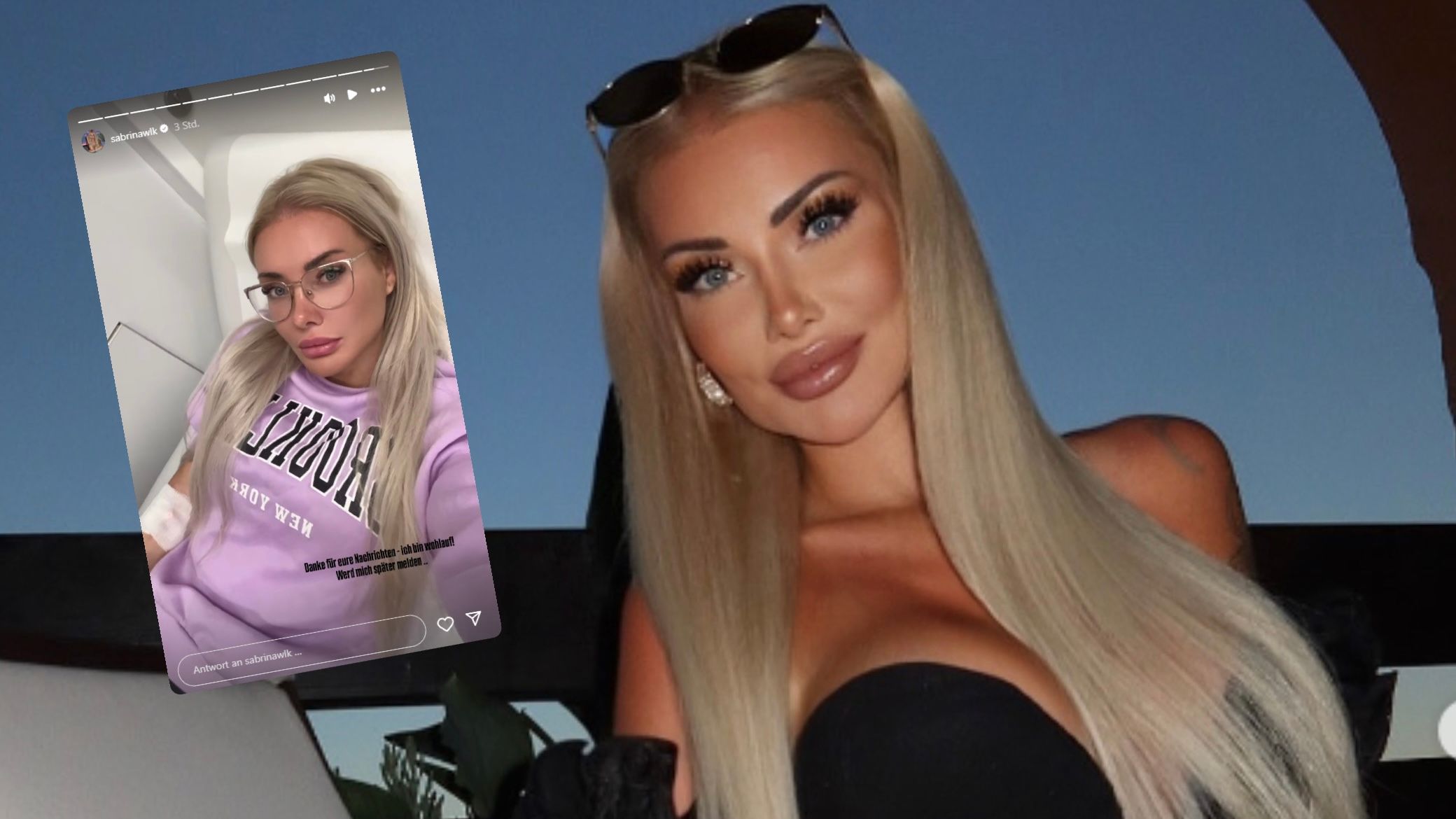 TV-Star Sabrina Wlk ist im Krankenhaus. 