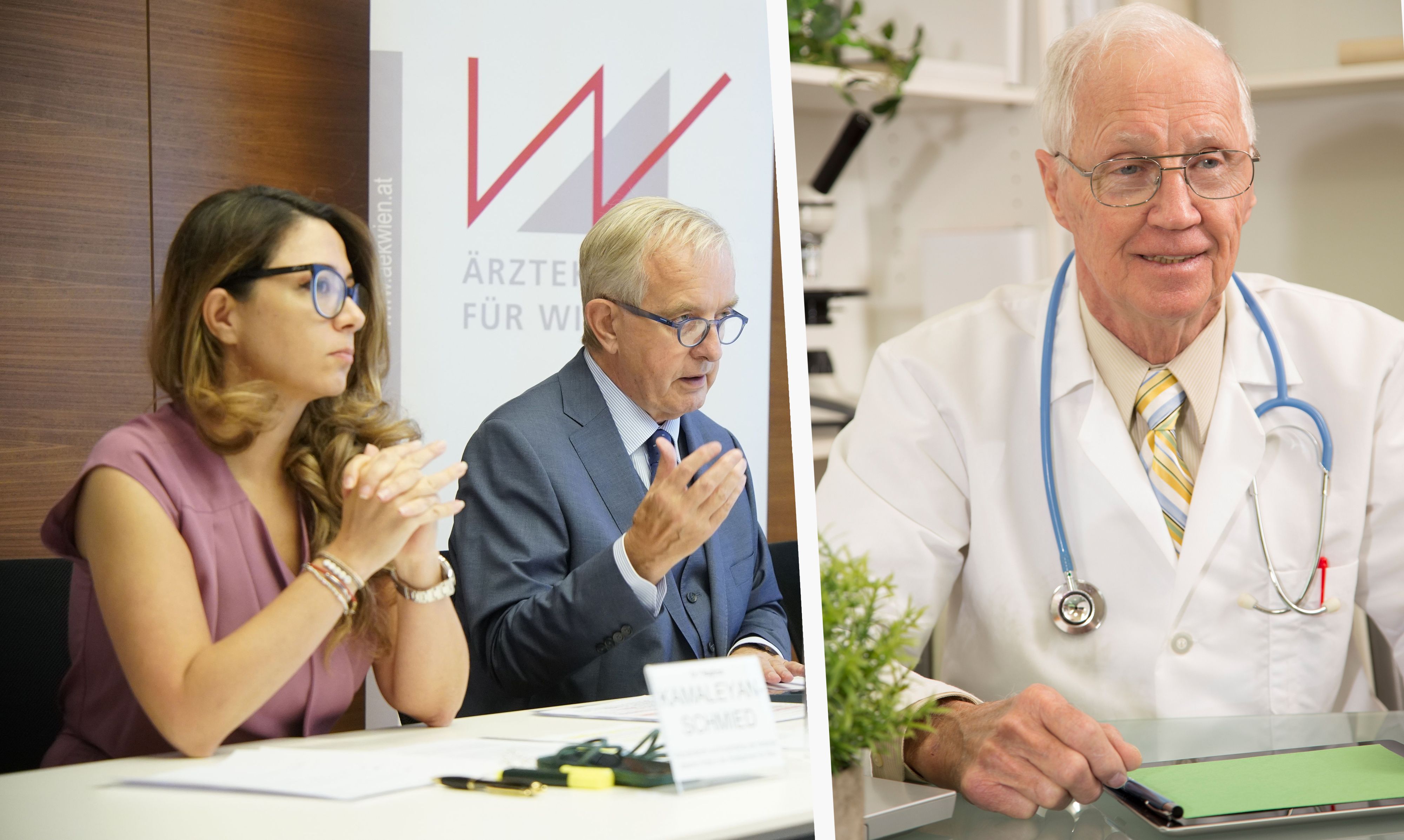 Die Ärztekammer schlägt Alarm: Symbolbild zeigt älteren Arzt kurz vor der Pension.