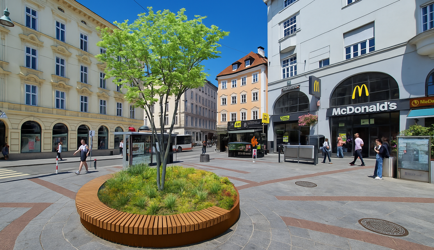 Heute.at - Baum statt Brunnen: So soll Taubenmarkt bald aussehen