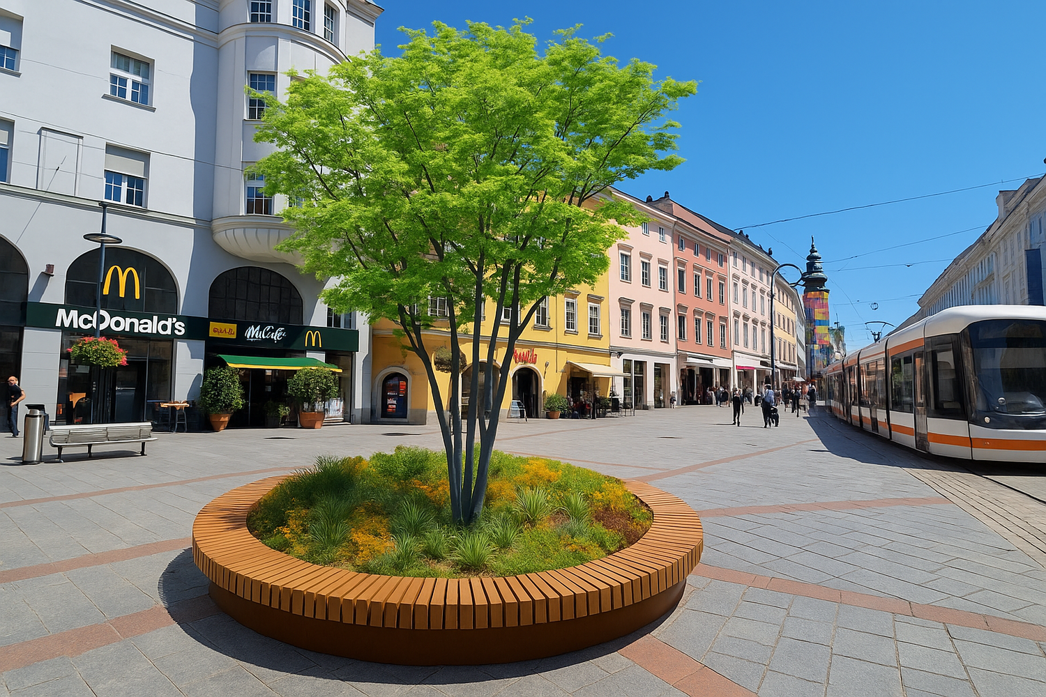Der Taubenmarkt soll künftig statt des Brunnens einen Baum bekommen.