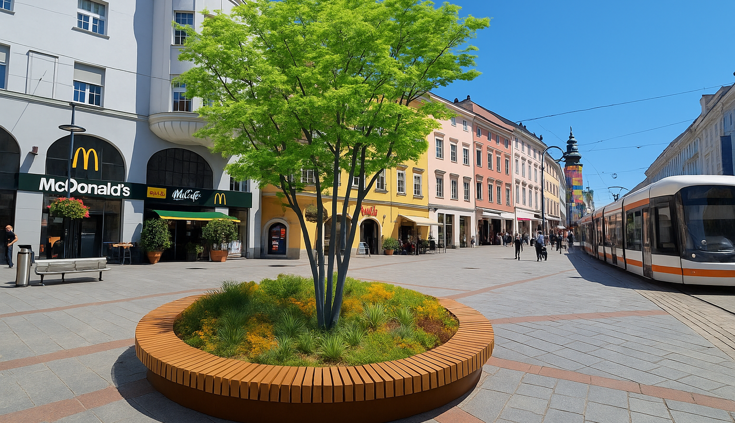 Der Taubenmarkt soll künftig statt des Brunnens einen Baum bekommen.