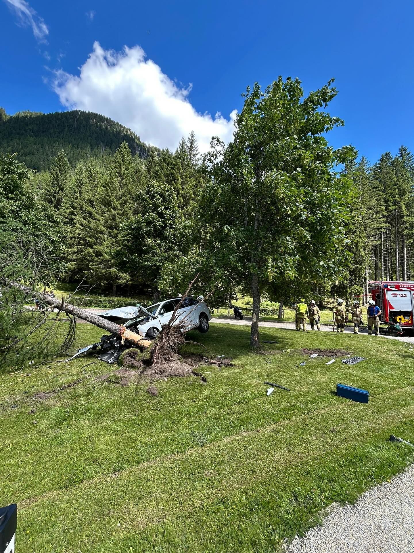 Der alkoholisierte Lenker krachte gegen einen Baum. 