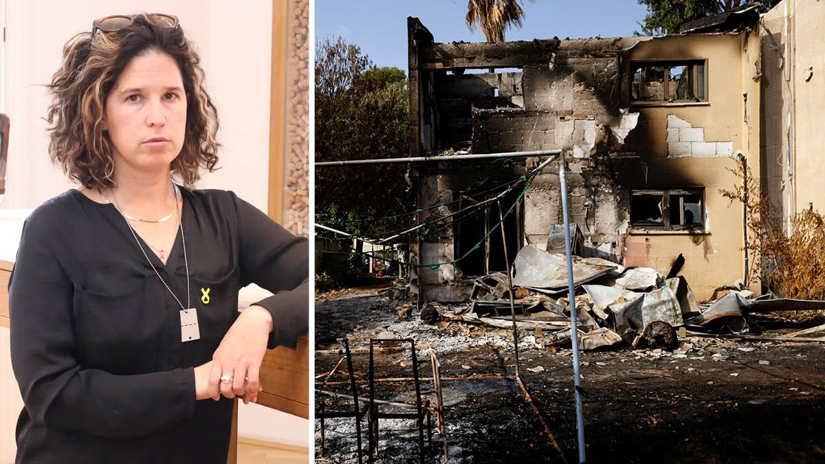 Unendlicher Schmerz: Drei Verwandte Shaked Harans kamen bei dem Massaker um. Insgesamt starben hier in Beeri 132 Menschen. Häuser wie dieses brannten Hamas-Terroristen nieder.