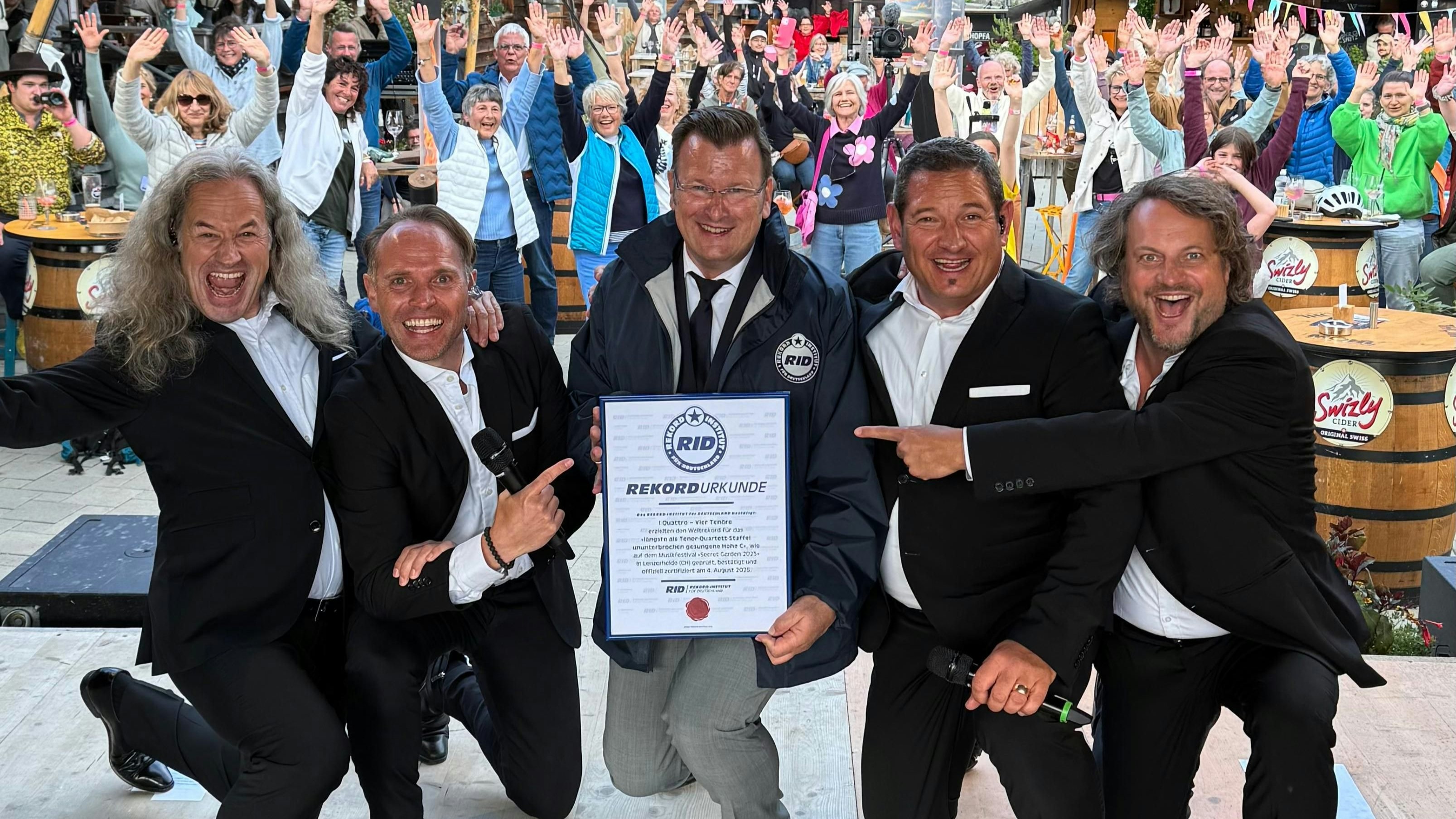 Punkt 19:35 war es geschafft: <strong>I Quattro</strong> halten offiziell den neue Weltrekord!