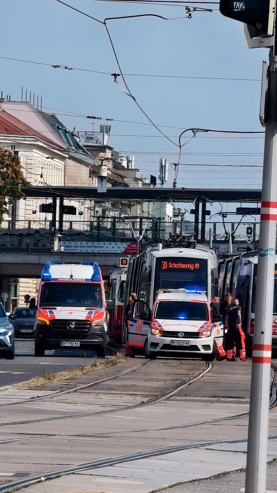 Ärgerliche Panne für die Berufsrettung in Wien-Floridsdorf.