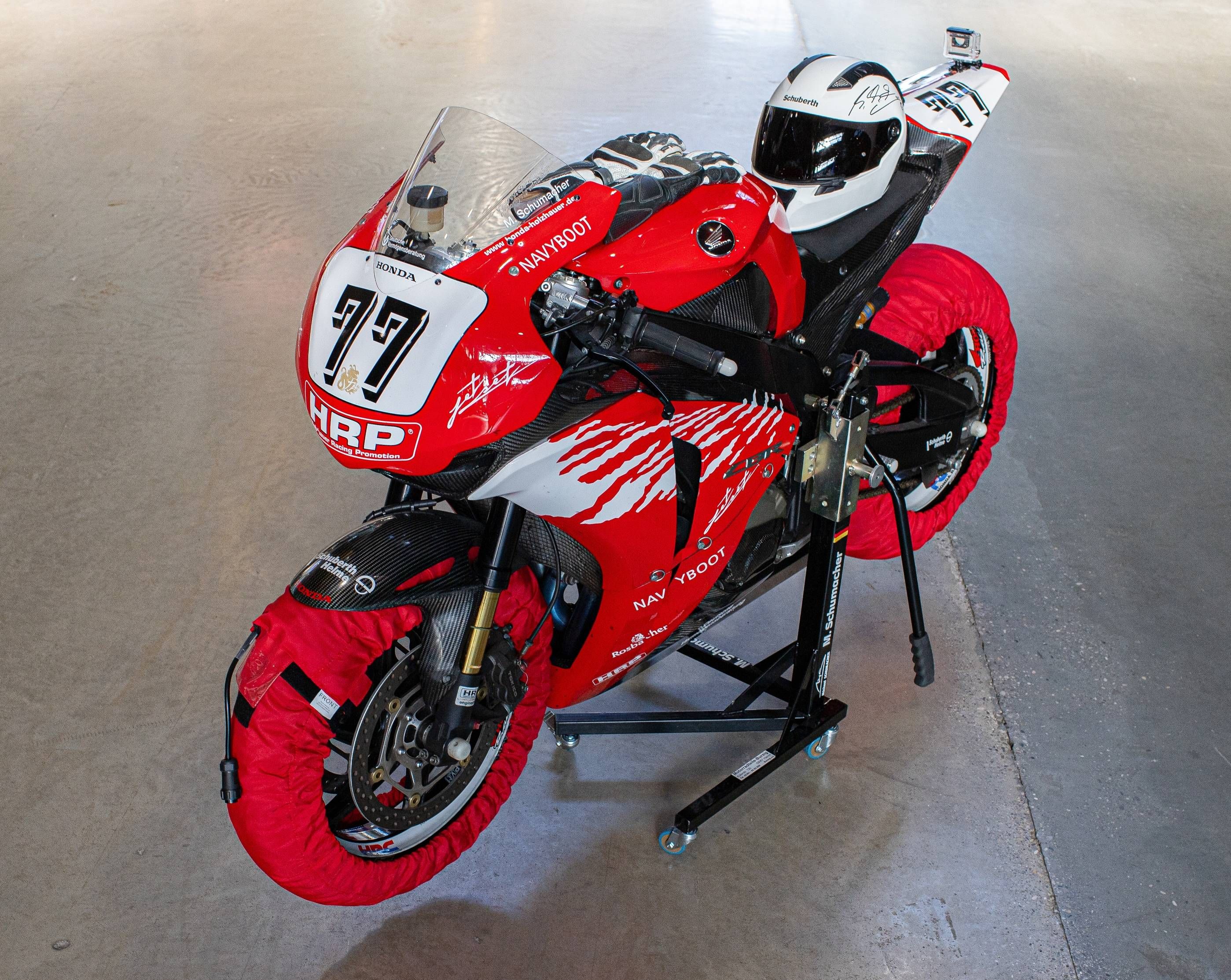 Das Honda-Rennmotorrad von Formel-1-Rekordweltmeister Michael Schumacher. 