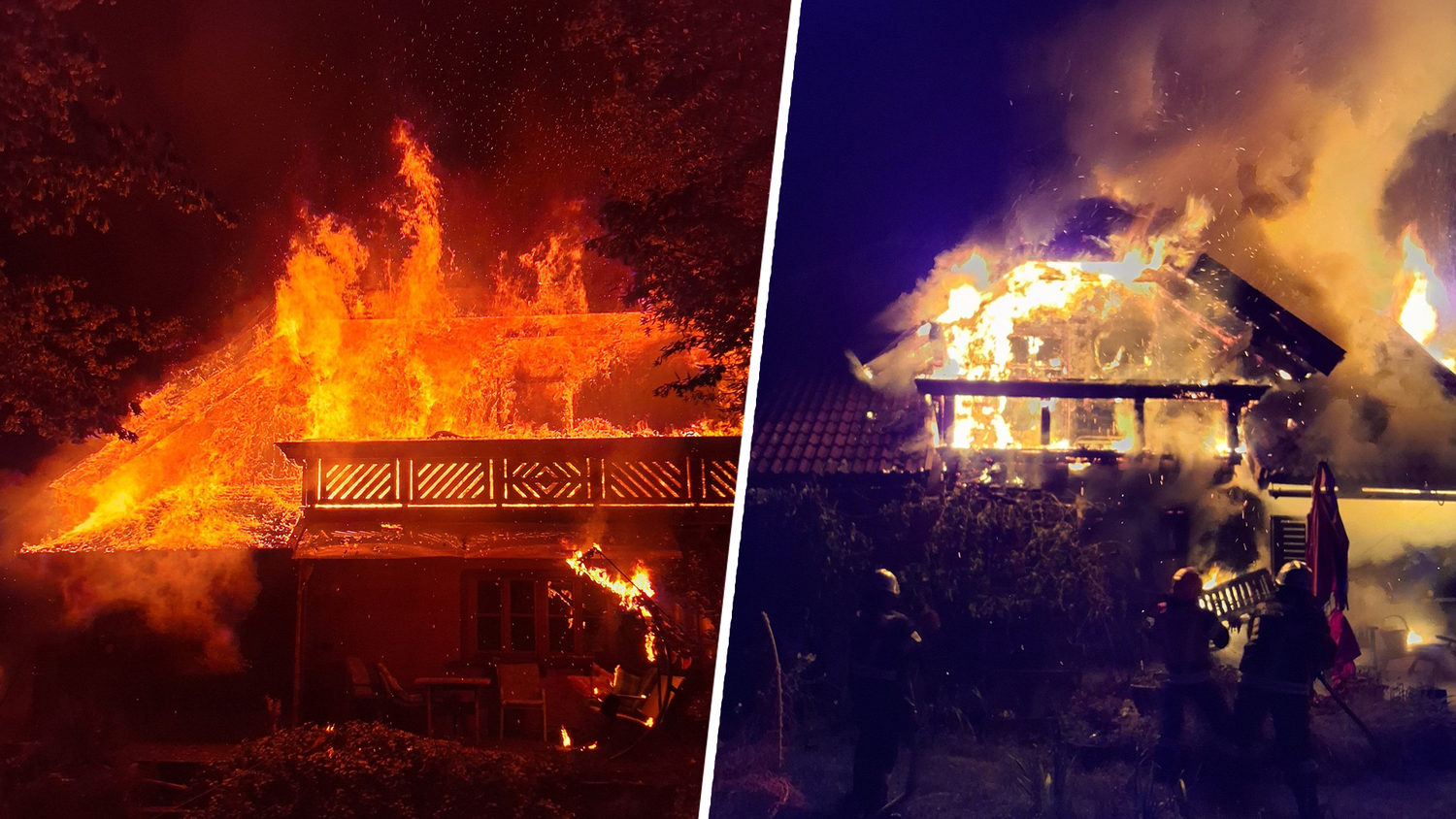 Heute.at - Feuer-Inferno vernichtet Haus von bekanntem Künstler