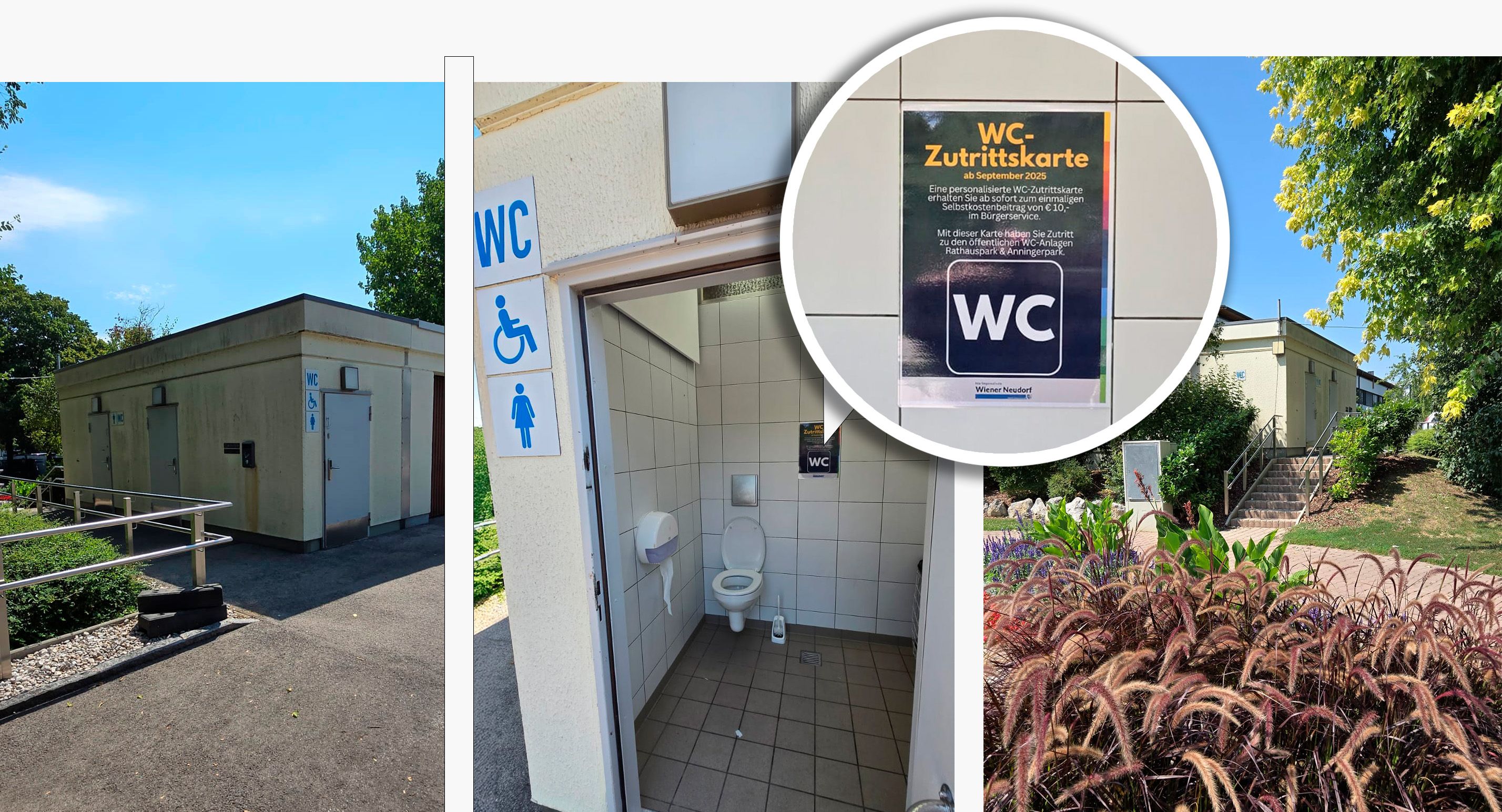 Die öffentliche WC-Anlage im Rathauspark Wr. Neudorf (NÖ) sorgt für Stunk