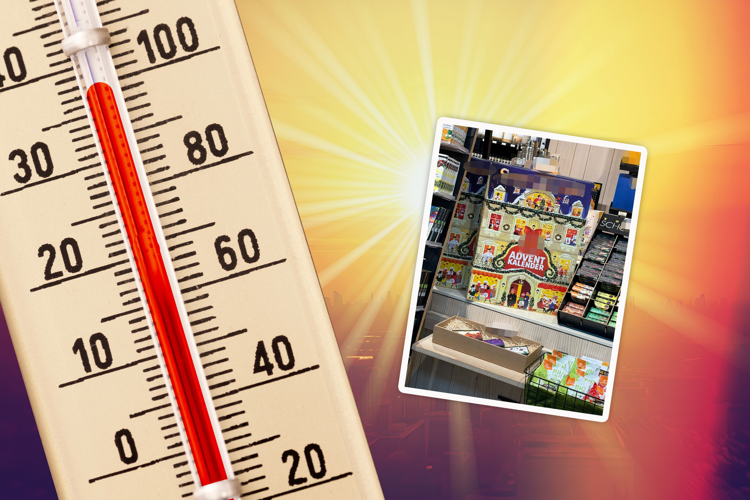 Mitten im Sommer weihnachtet es in einem Wiener Shop.