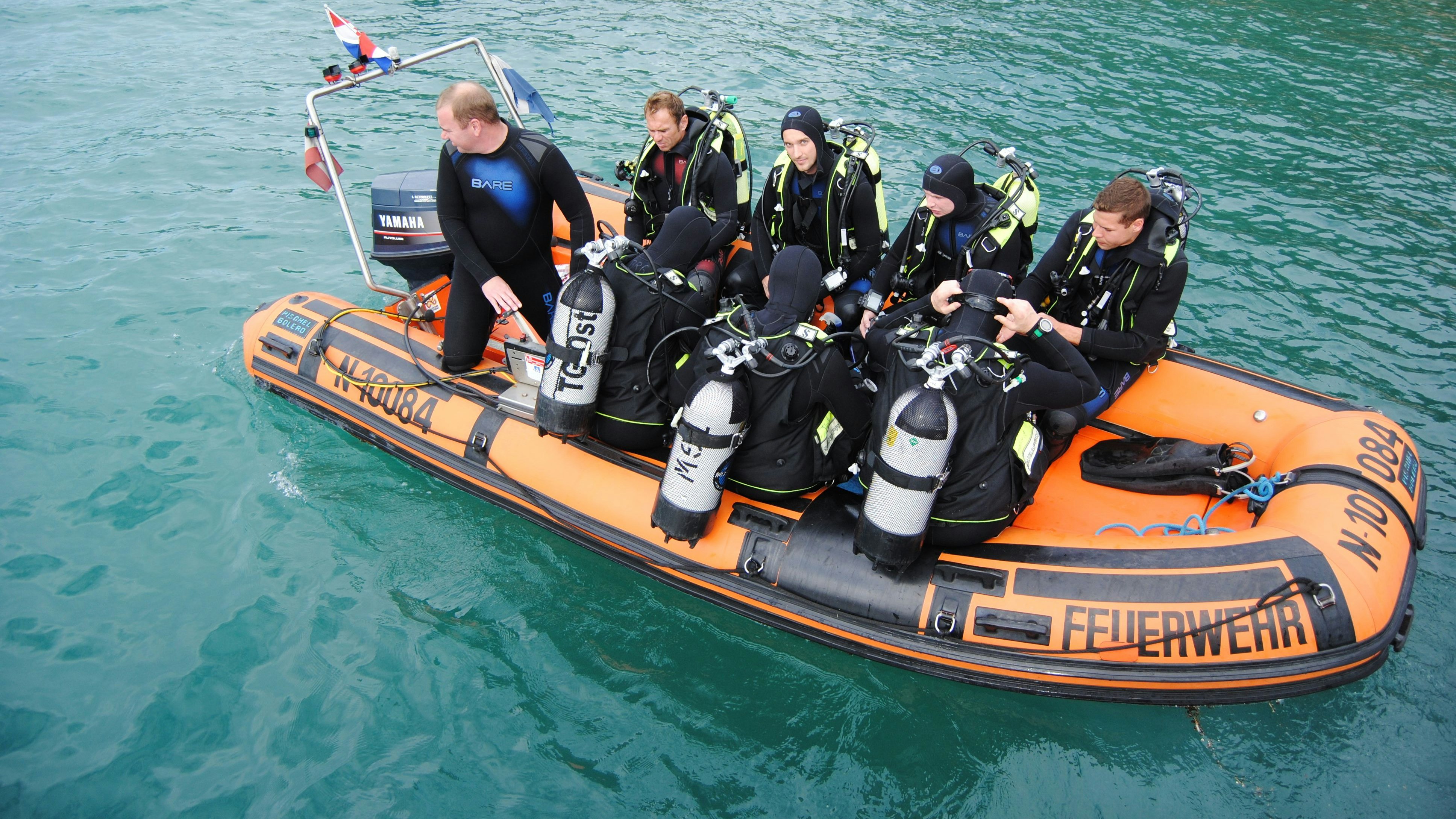 Der Tauchtrupp bei der Ausbildung in Kroatien.