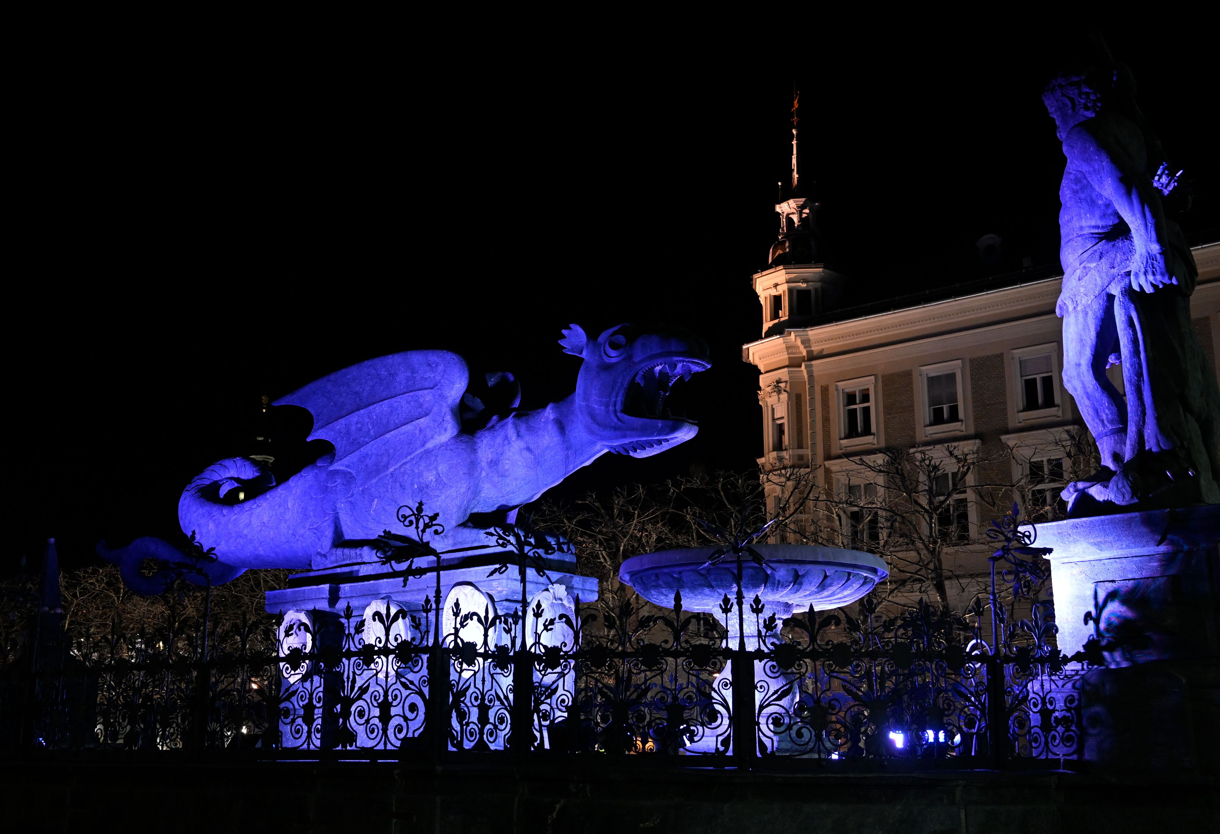 Der Lindwurm ist das Wahrzeichen der Stadt Klagenfurt.