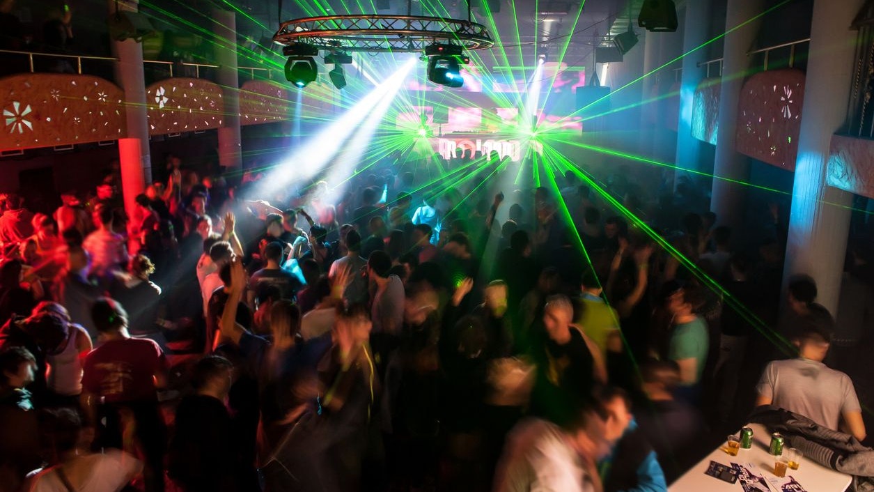 disco lights spotlight and laser