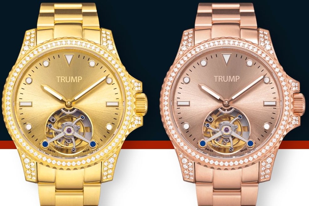 Das Modell "Trump Victory Tourbillon" gibt es in Gelb- und Roségold mit Diamantbesatz und Tourbillon-Werk. Preis: 100.000 Dollar