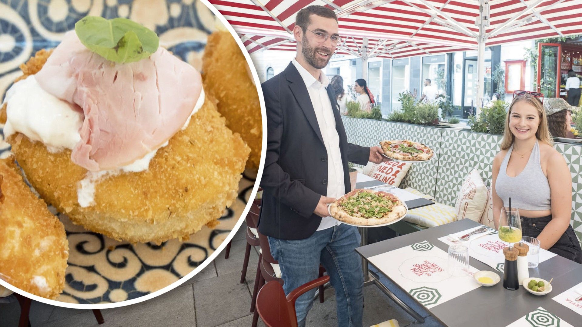 Im Figoletto wird panierte Pizza serviert!