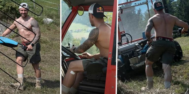 Marcel Hirscher bei der Feldarbeit.