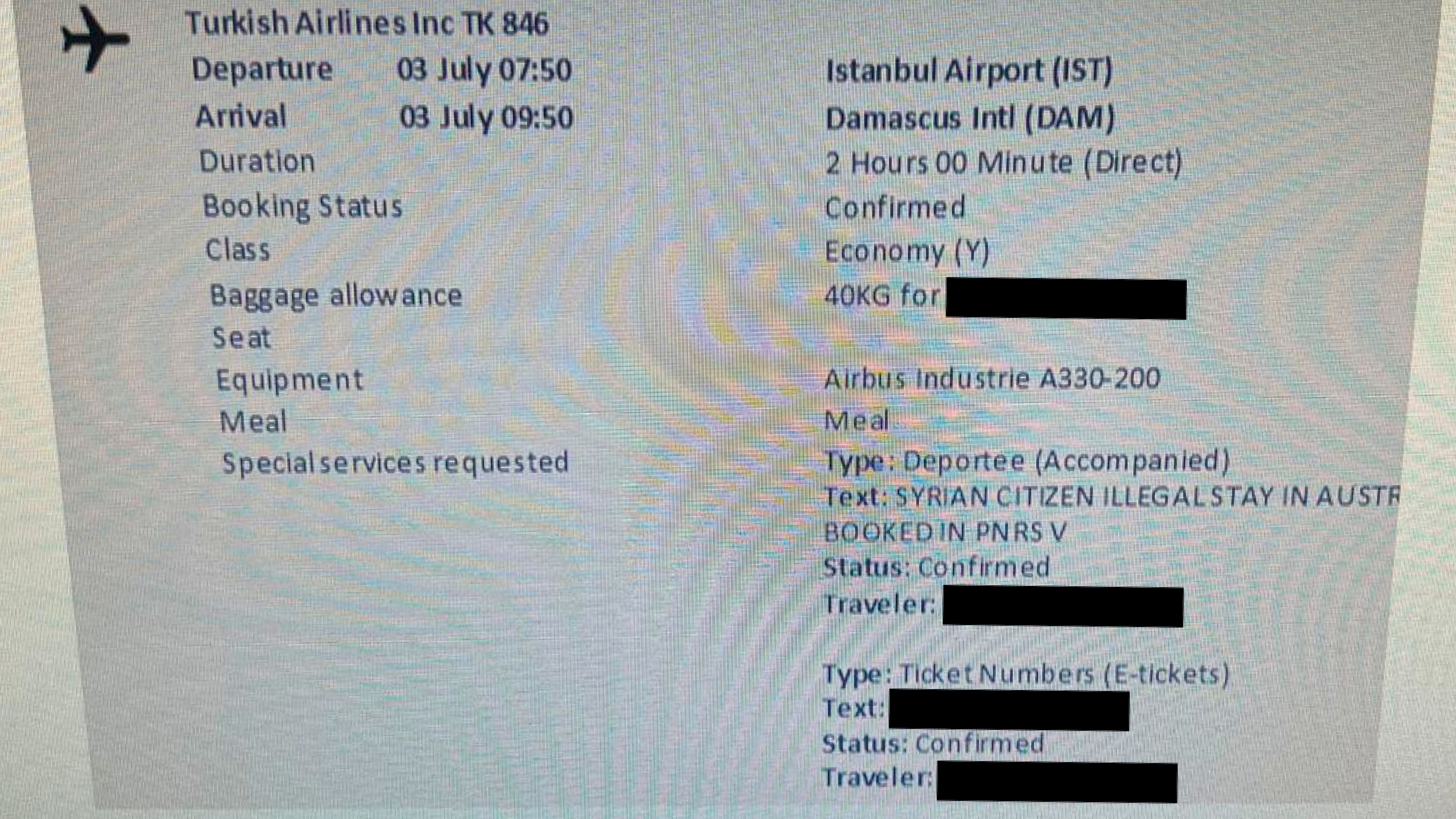 Für den zweistündigen Flug wurden besondere Vorkehrungen getroffen.