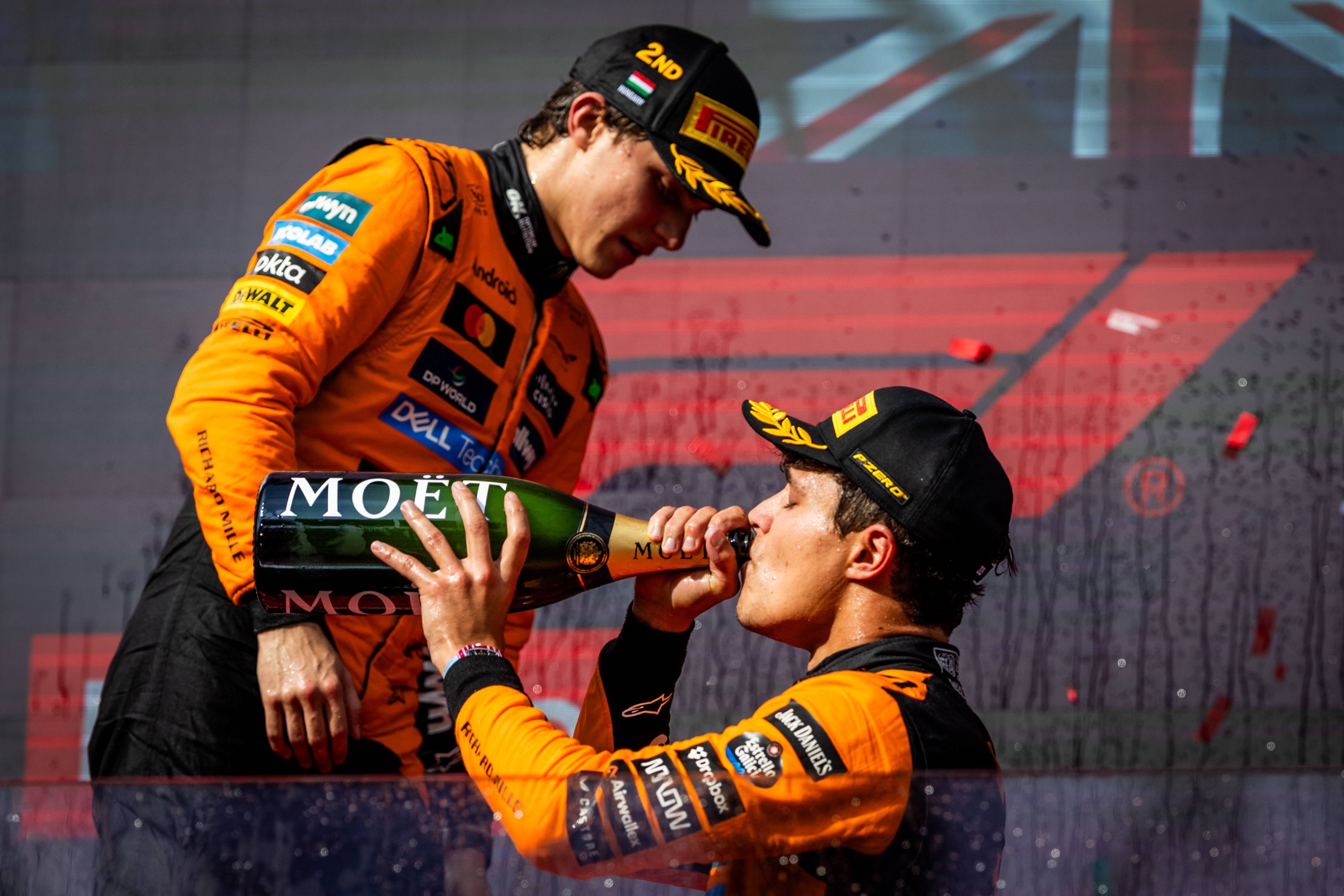 Oscar Piastri und Lando Norris nach dem Grand Prix von Ungarn. 