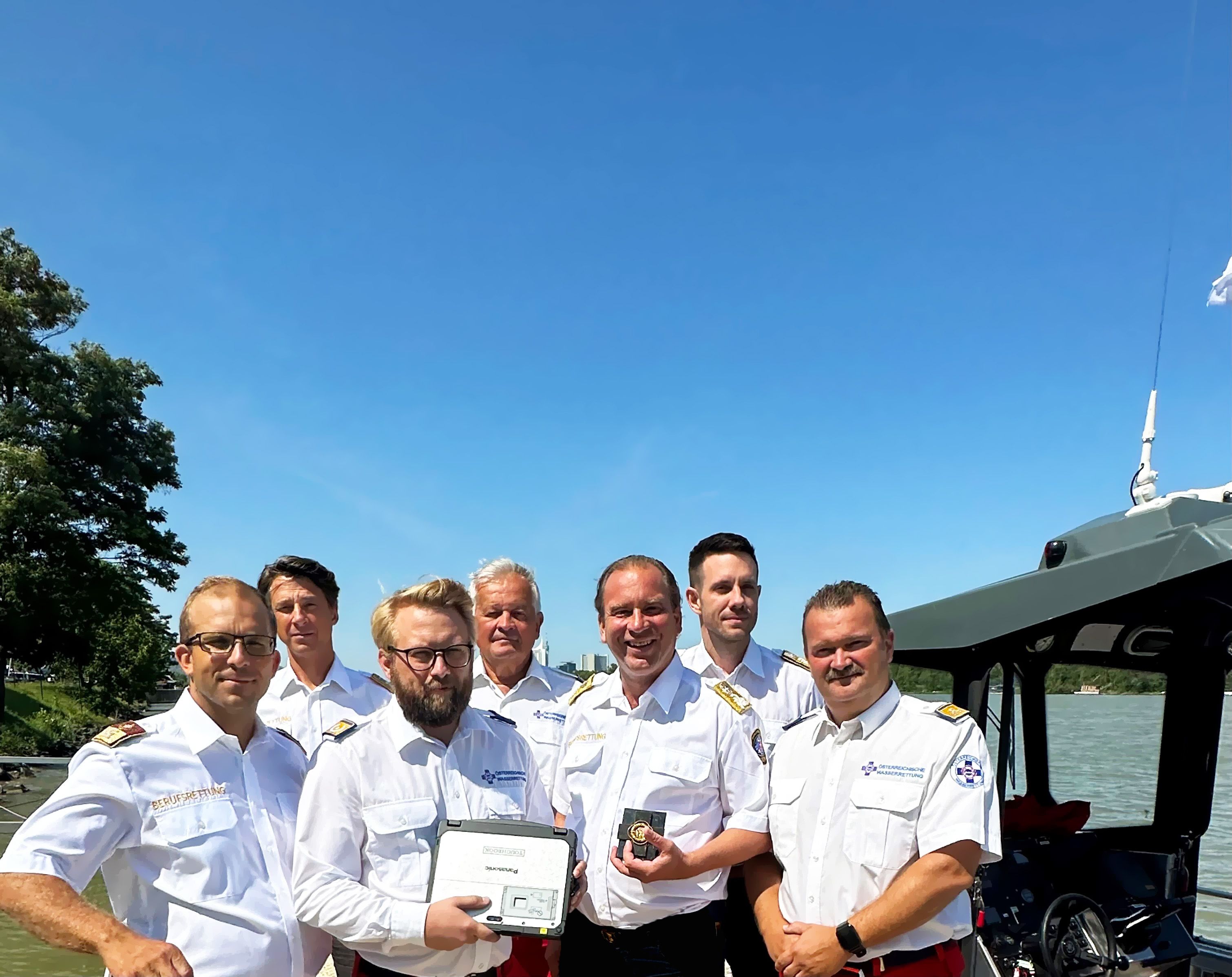 Patrick Aigner (Berufsrettung Wien), Mag. Ronald Packert (Berufsrettung Wien), Dipl.-Ing.Matthias Wurm (Wasserrettung), Michael Mimra, BA (Wasserrettung), Prof. Dr. Rainer Gottwald(Berufsrettung Wien), Dr. Mario Krammel (Berufsrettung Wien) und Christian Vogt (Wasserrettung)